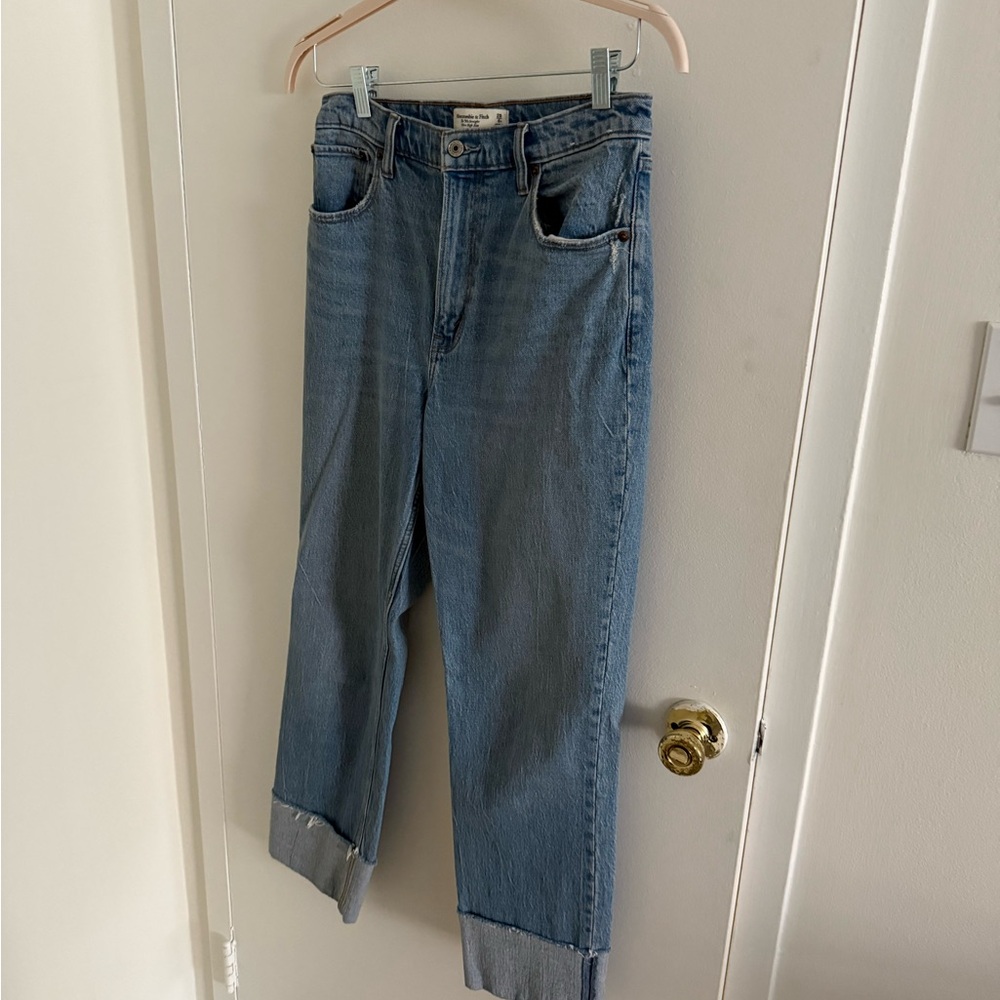 Abercrombie & Fitch Blue Ankle Cropped Jeans
